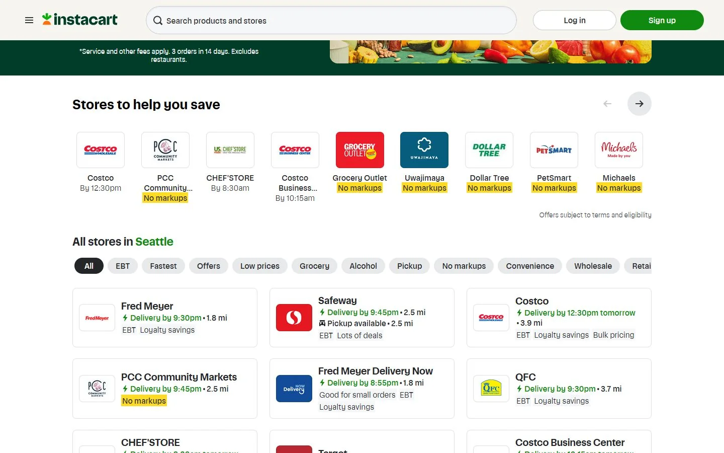 Instacart · Website screenshot