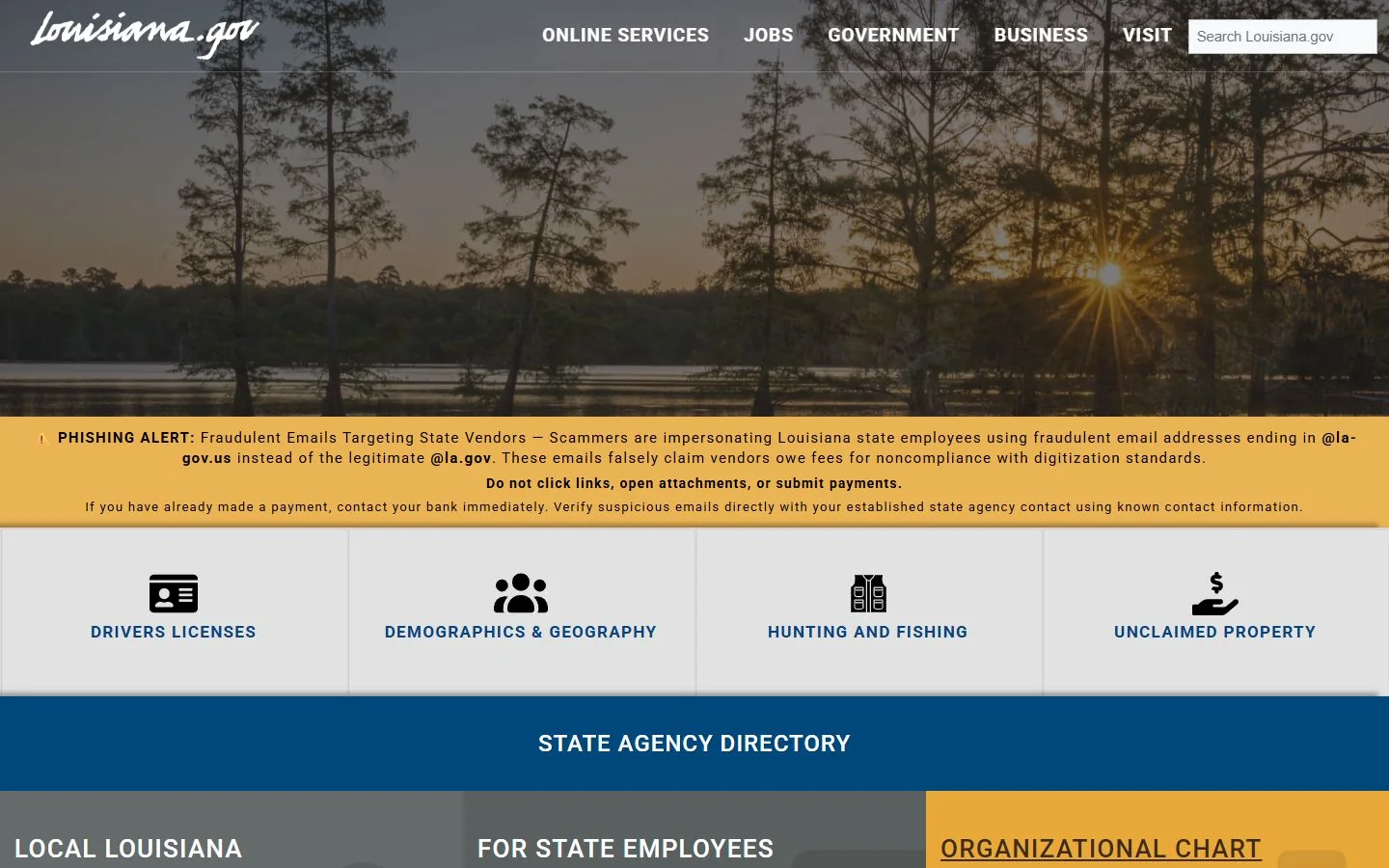 Louisiana · Website screenshot
