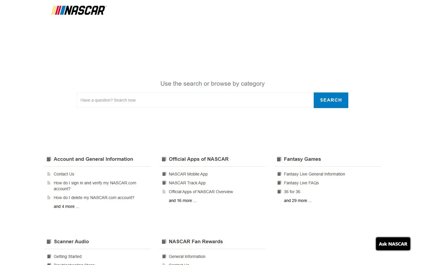 NASCAR · Website screenshot