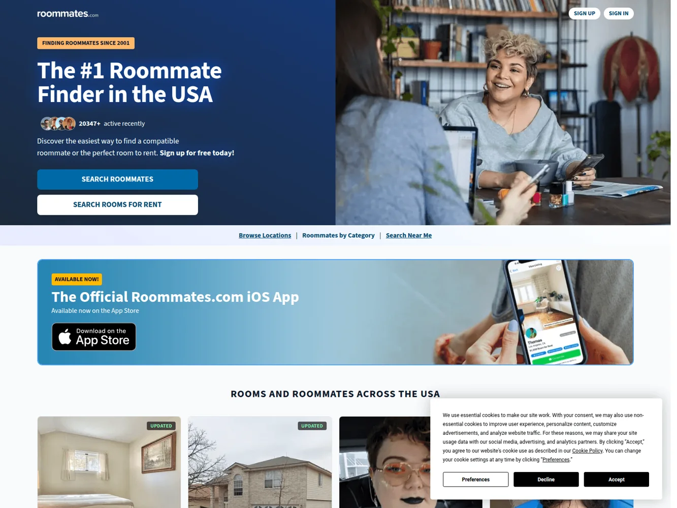 Roommates.com · Website screenshot