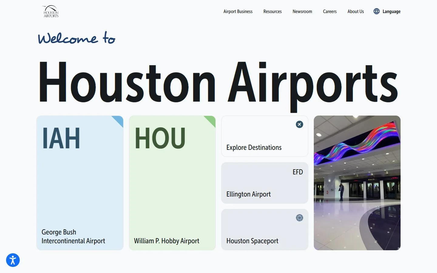 Houston Airport System · Website screenshot