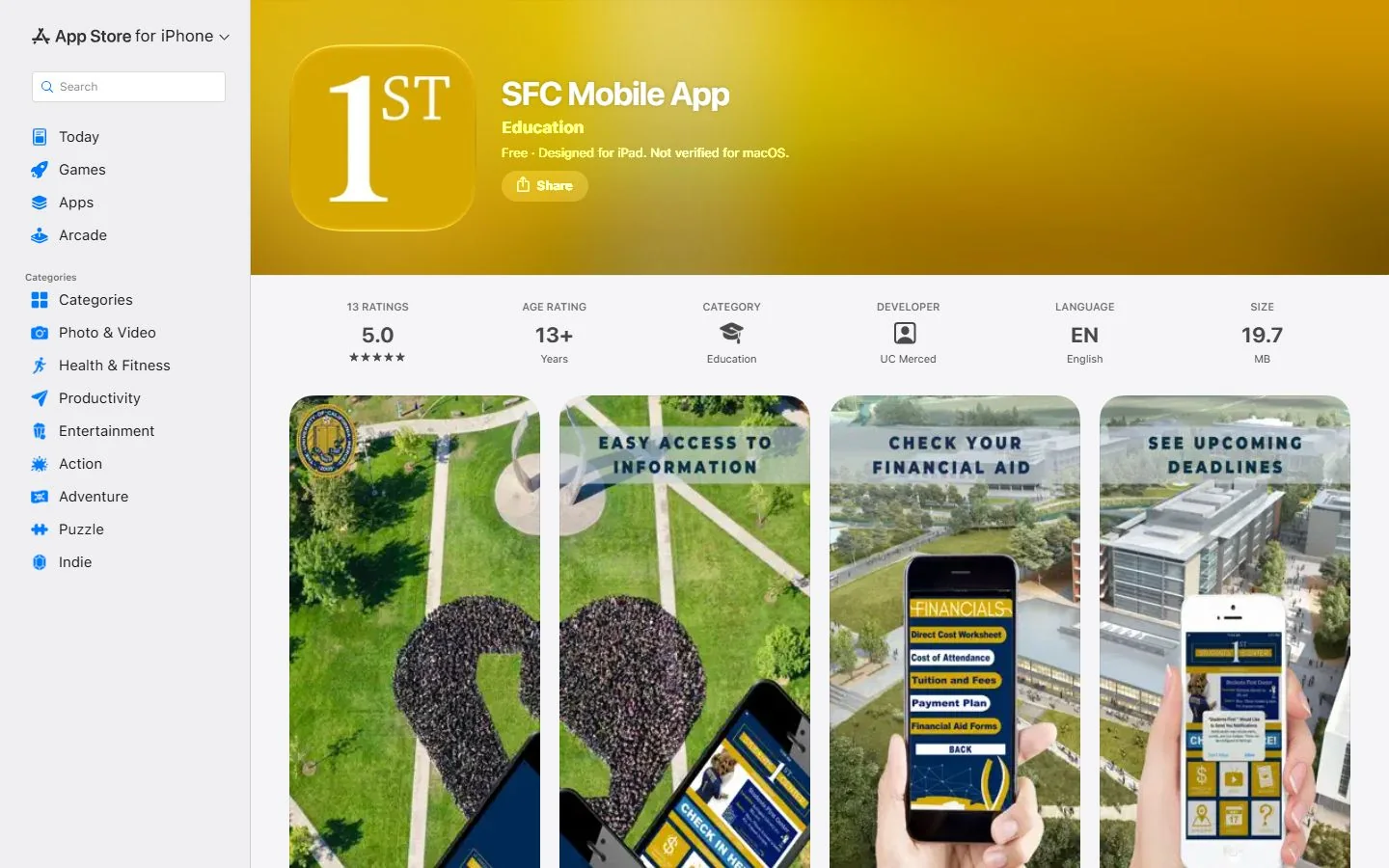 University of California, Merced · Official SFC Mobile App app listing (US)