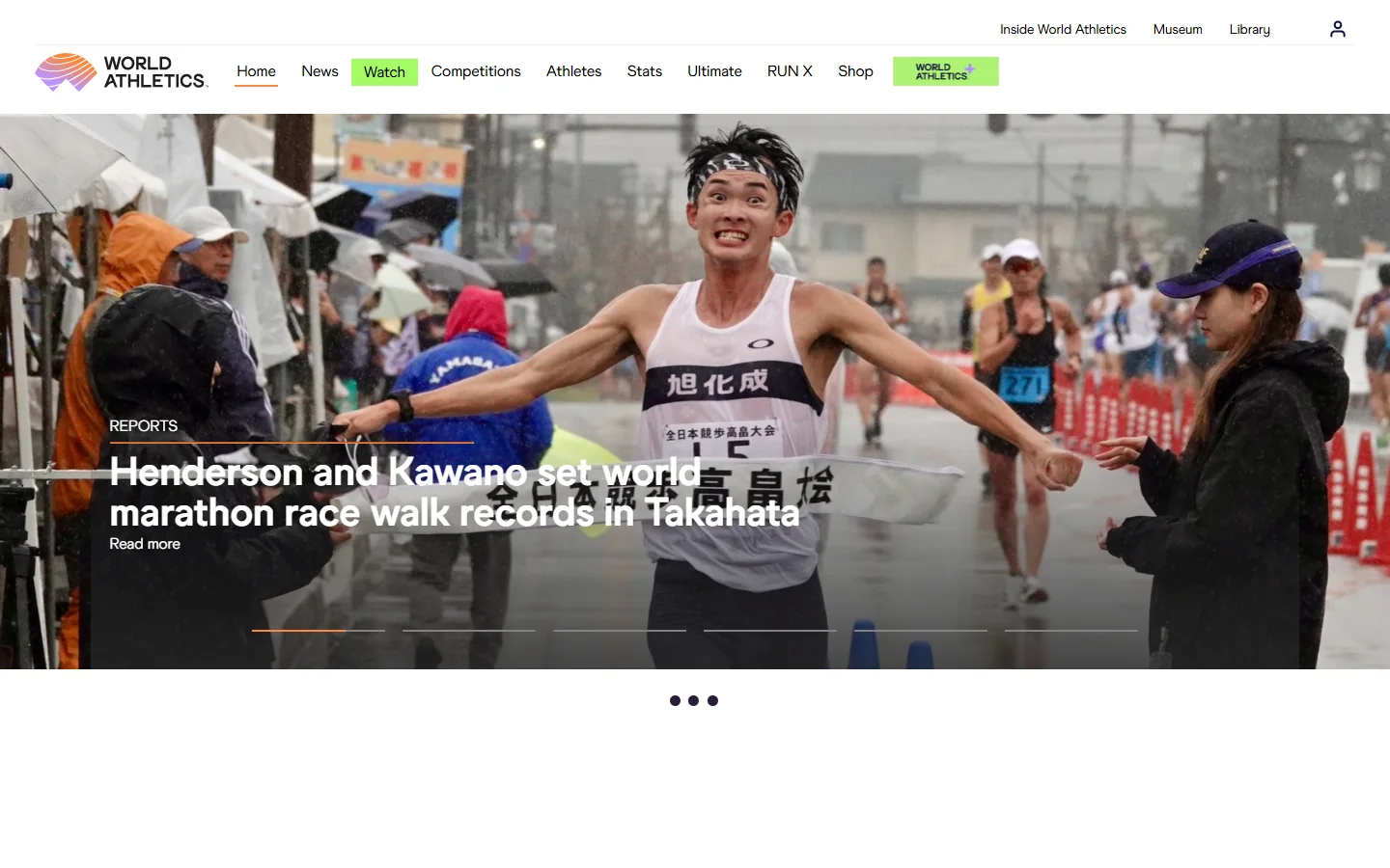 World Athletics · Website screenshot