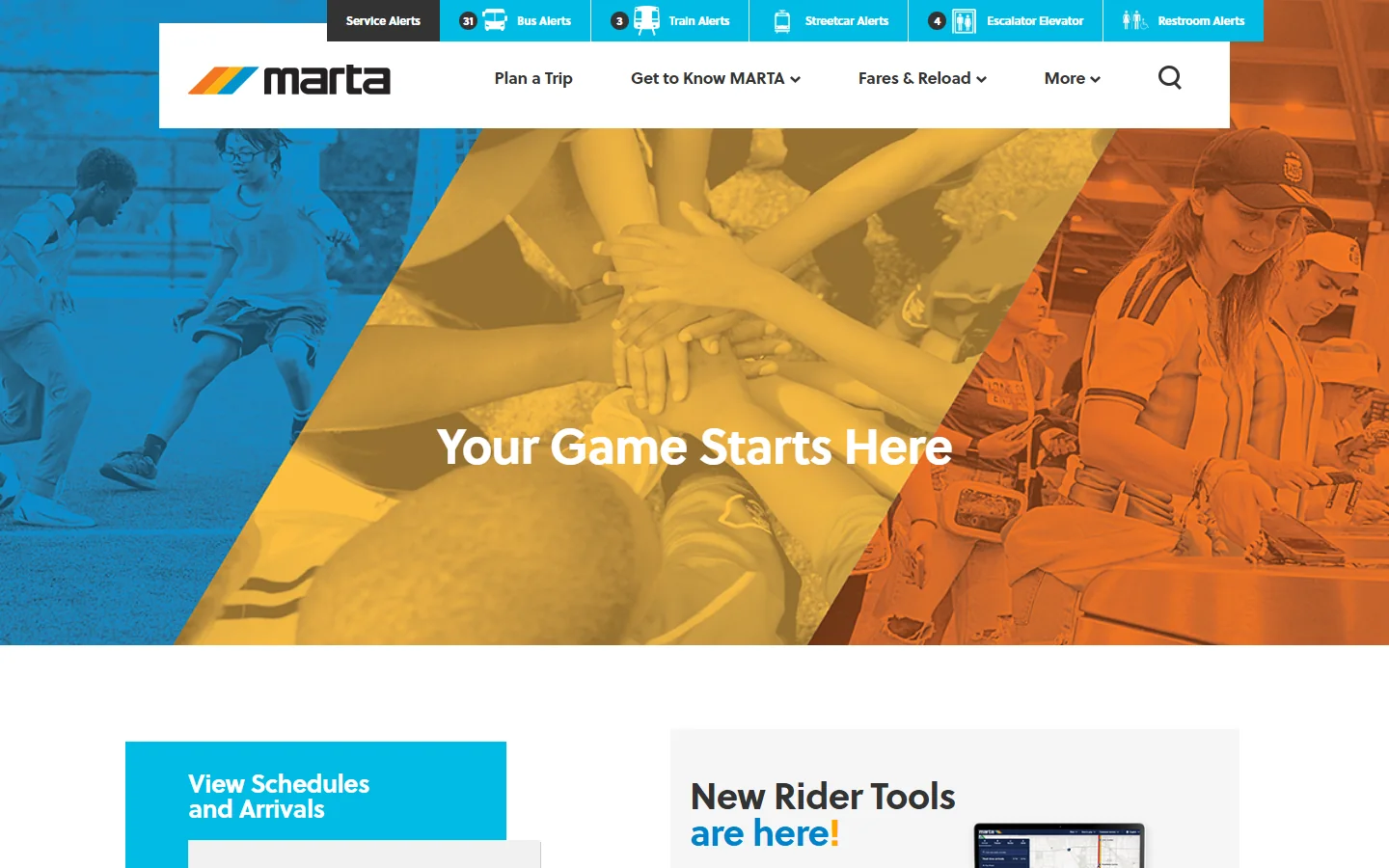 MARTA · Website screenshot