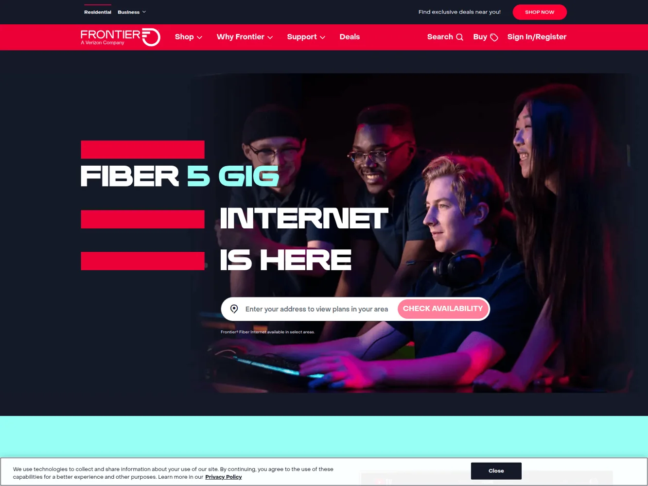 Frontier · Website screenshot