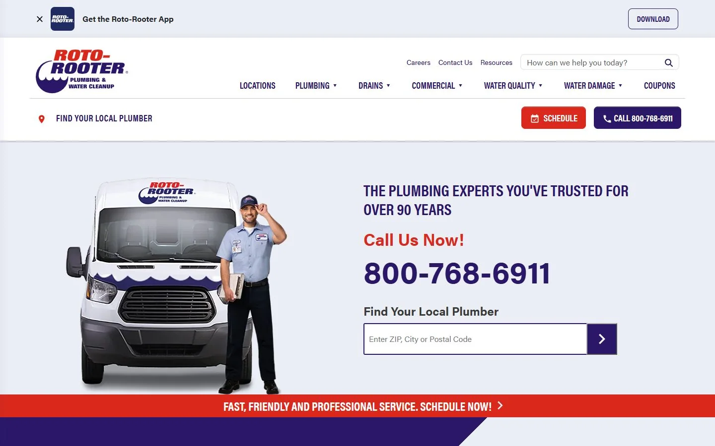 Roto-Rooter · Website screenshot