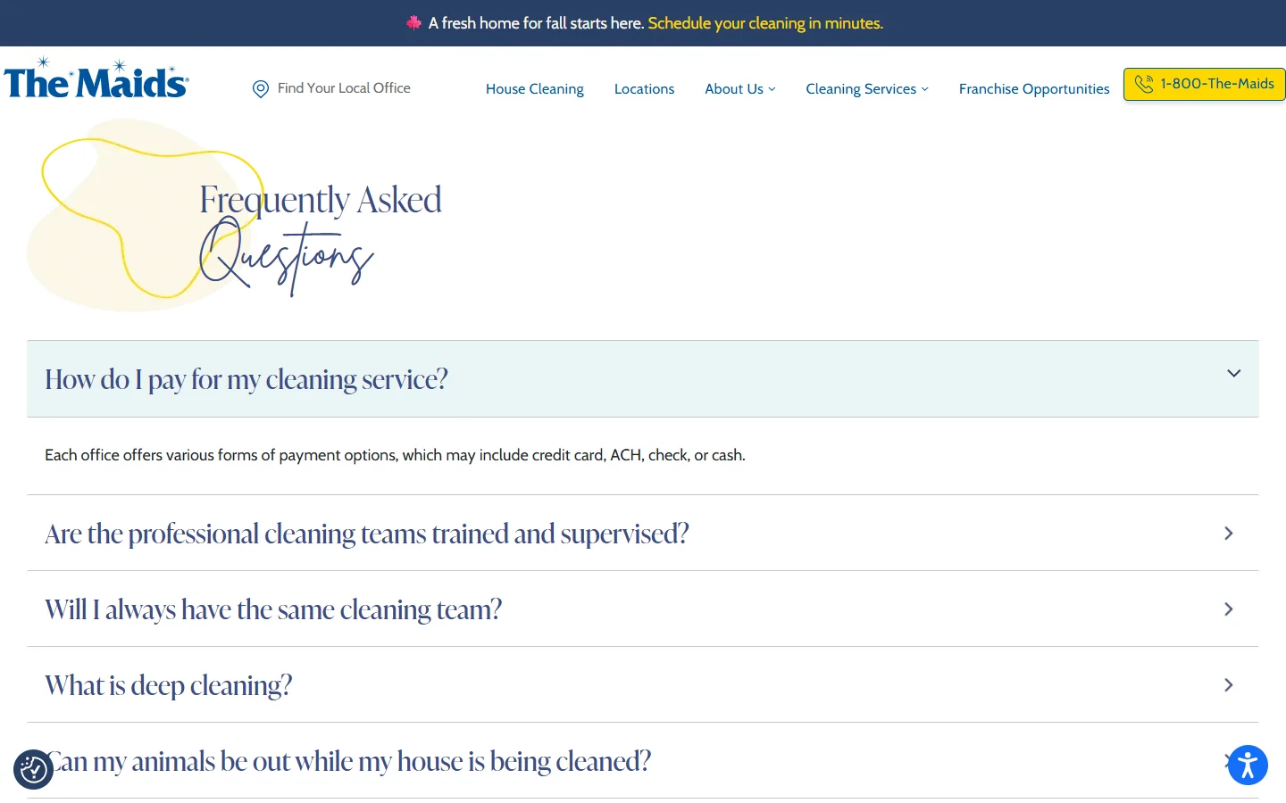 The Maids · Website screenshot