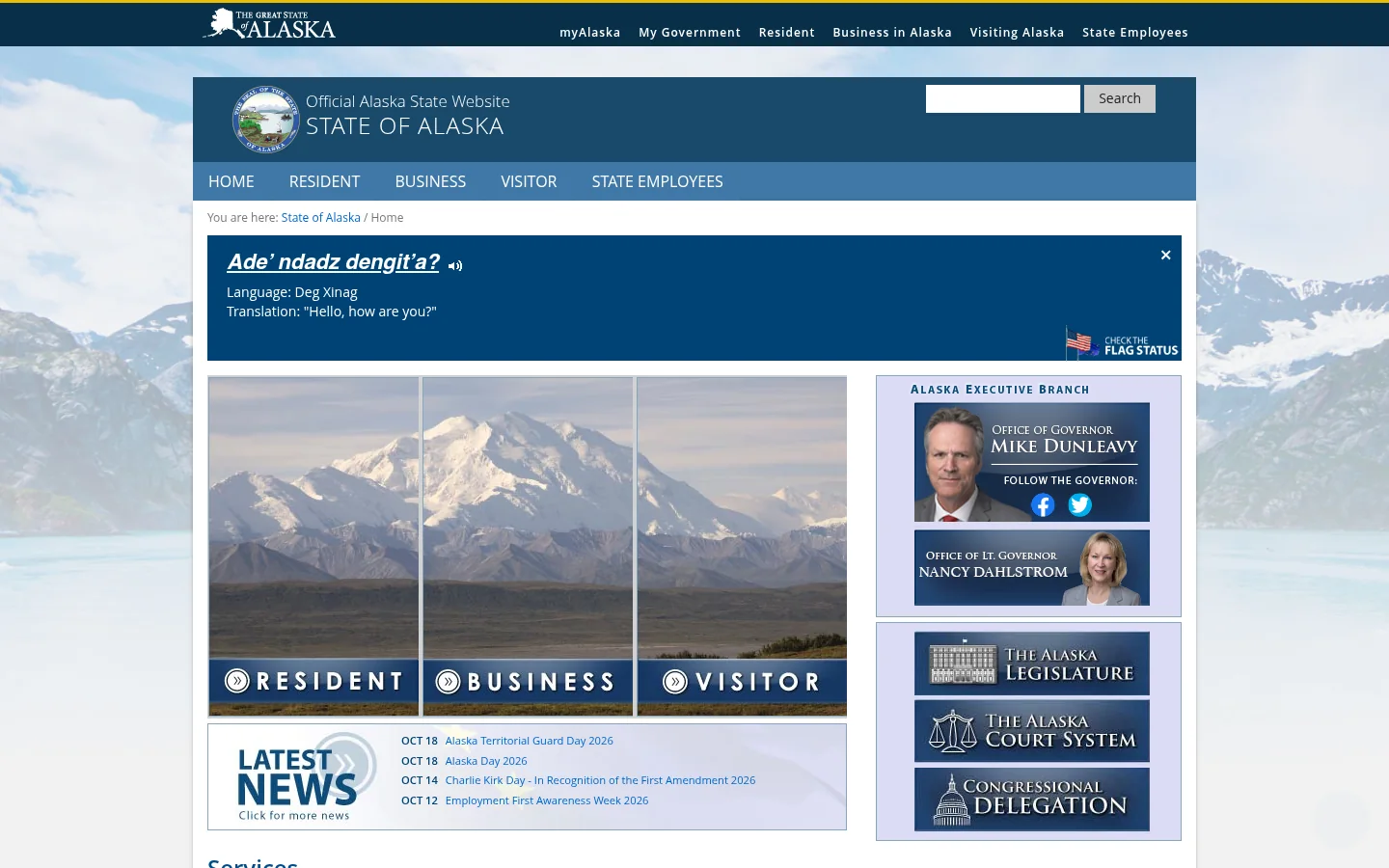 Alaska · Website screenshot