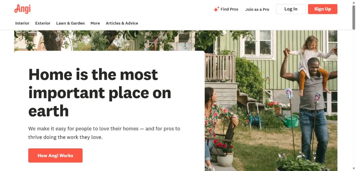 Angi · Website screenshot