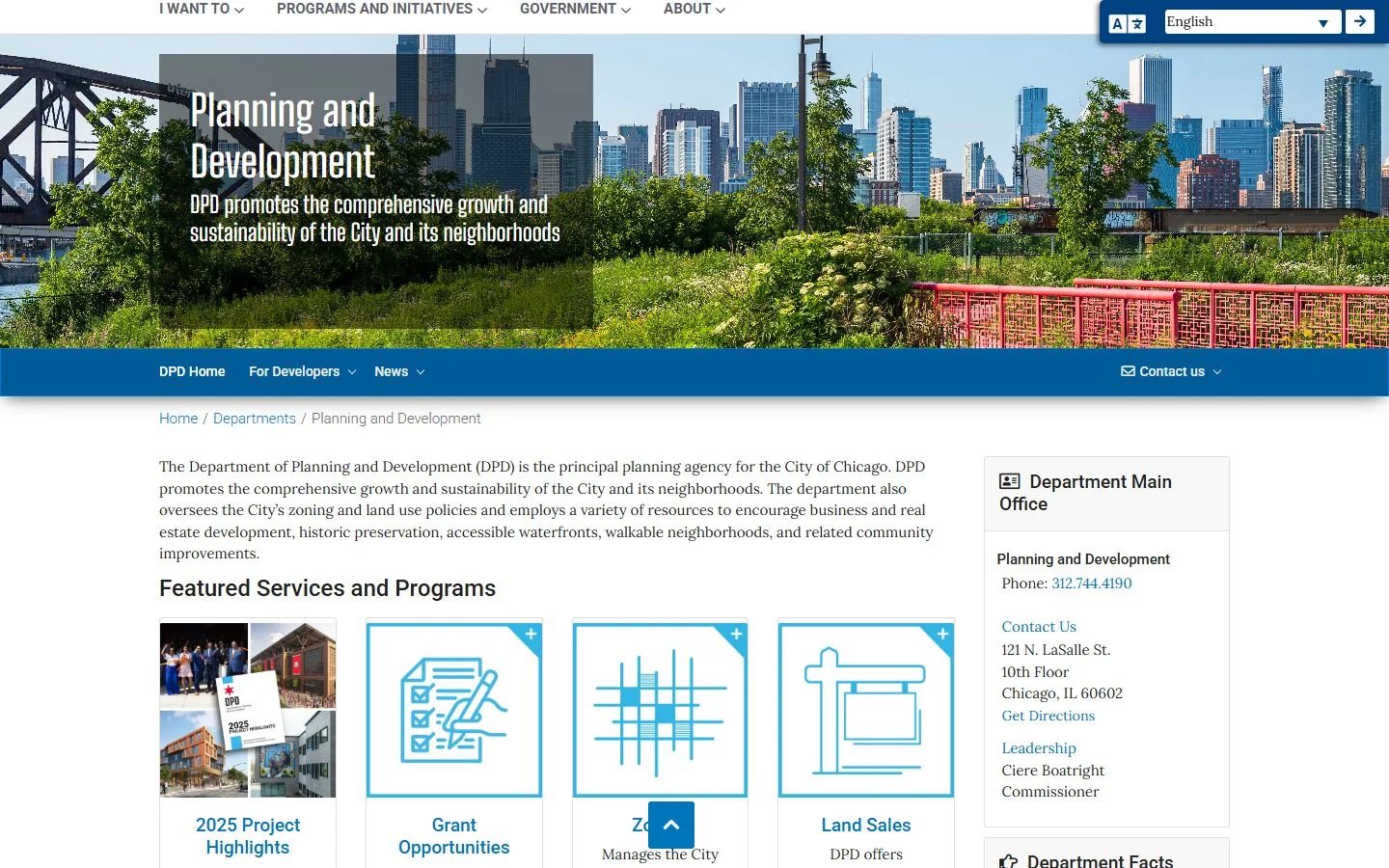 Chicago Planning and Development · Website screenshot
