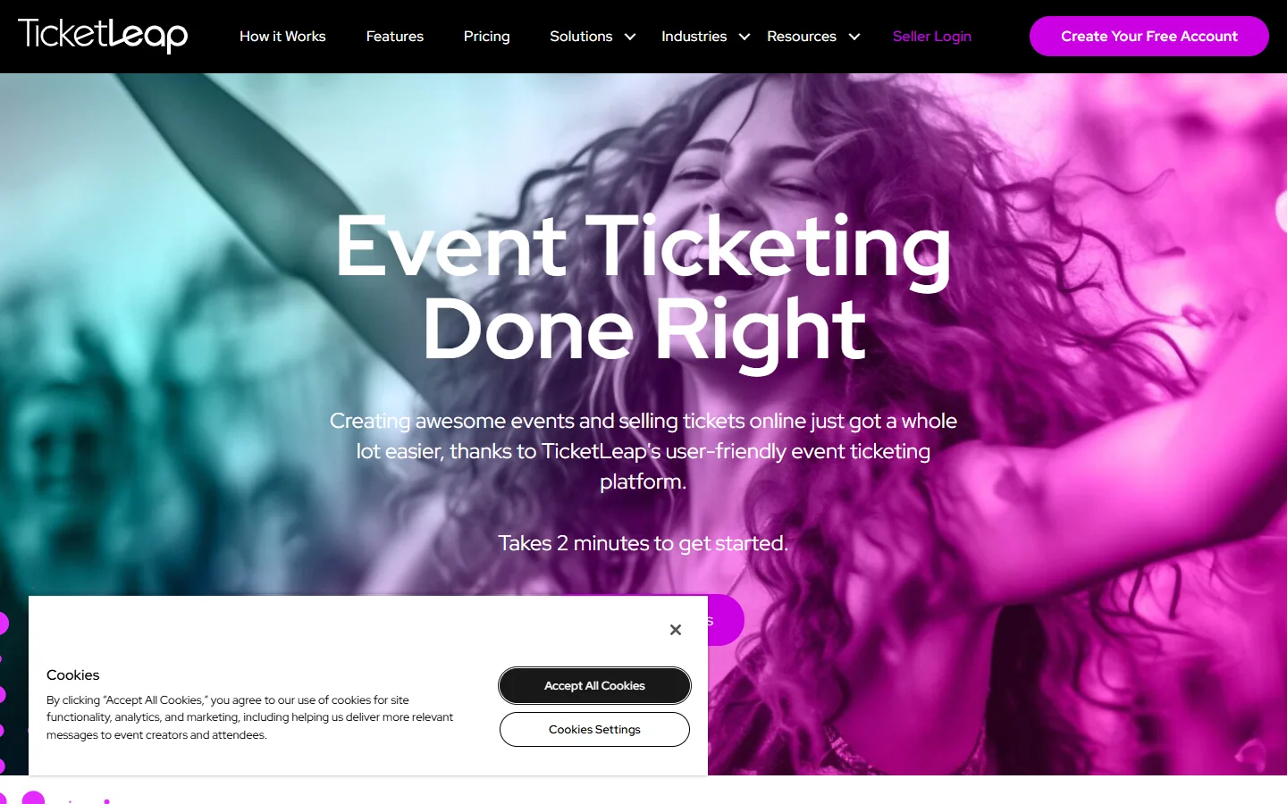 Ticketleap · Website screenshot