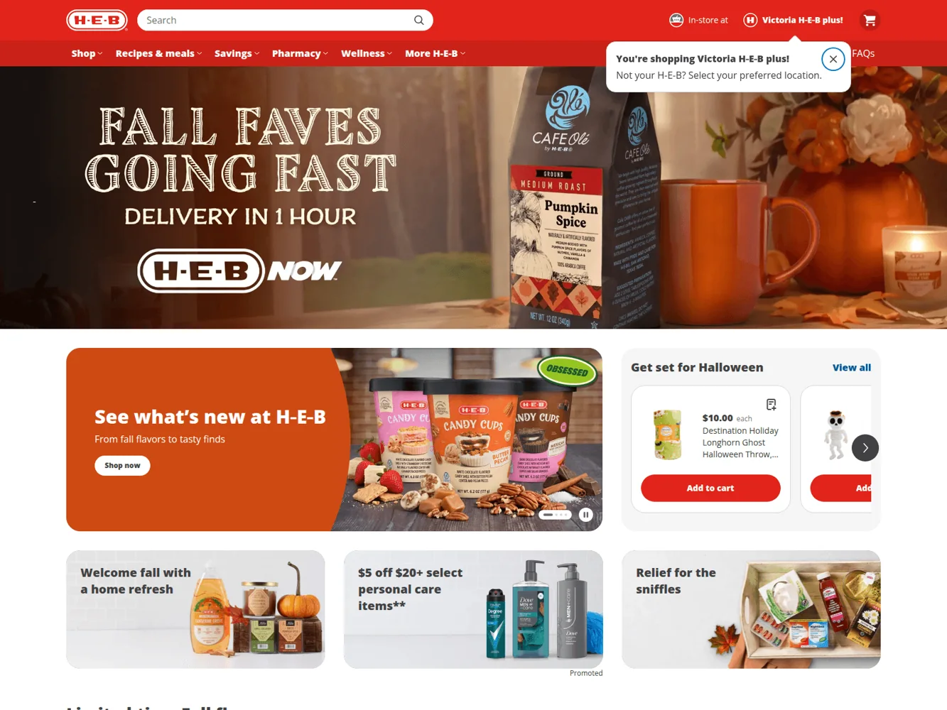 H-E-B · Website screenshot