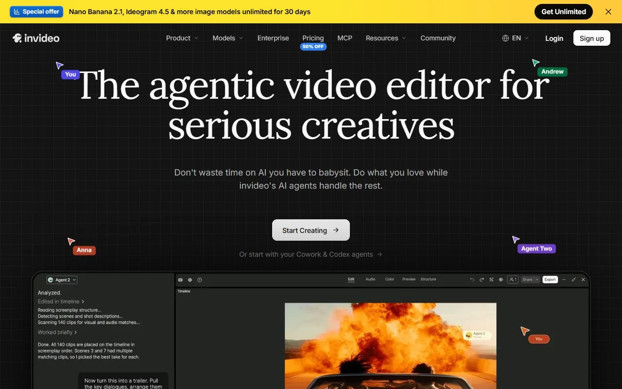InVideo · Website screenshot