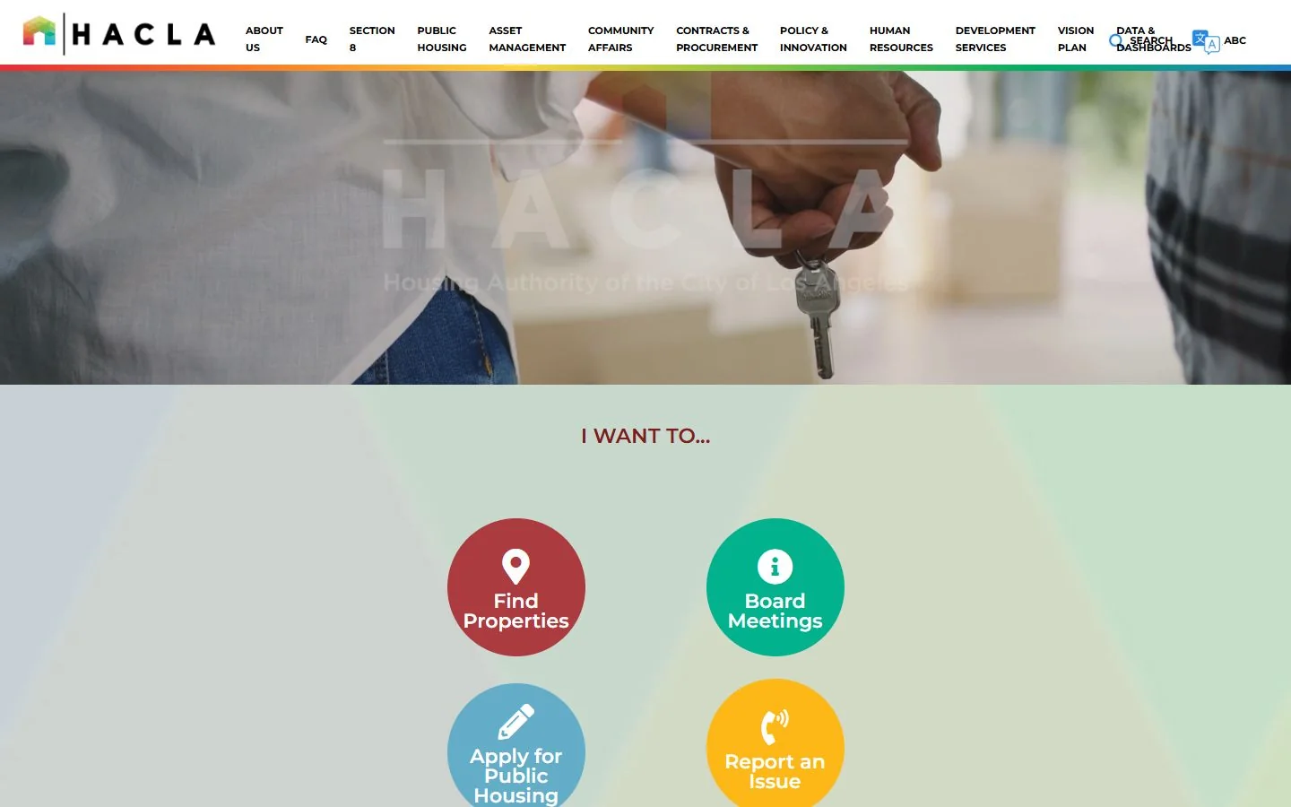 Housing Authority of the City of Los Angeles · Website screenshot