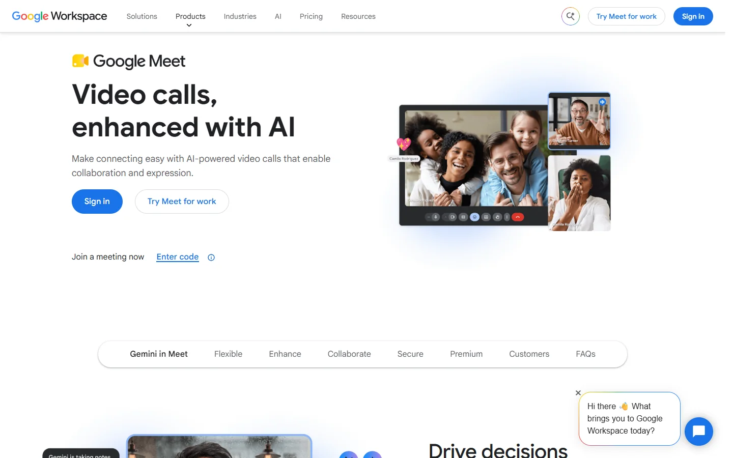 Google Meet · Website screenshot