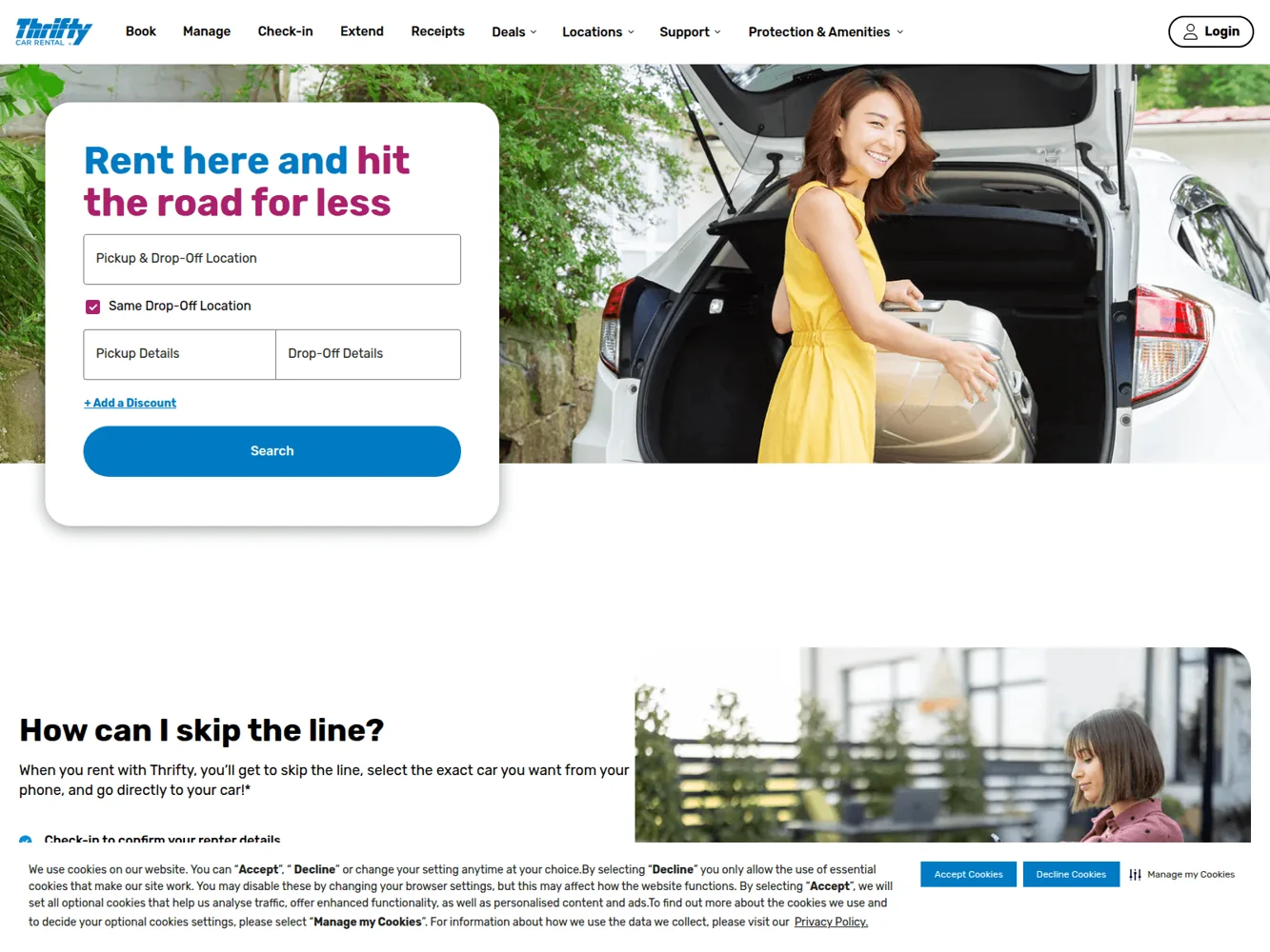 Thrifty · Website screenshot