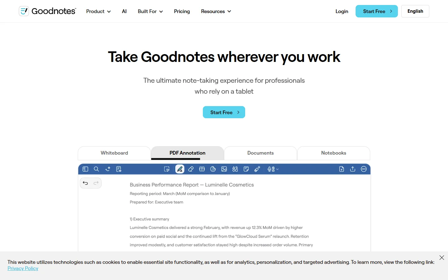 Goodnotes · Website screenshot