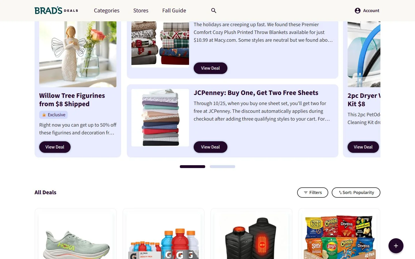 Brad's Deals · Website screenshot