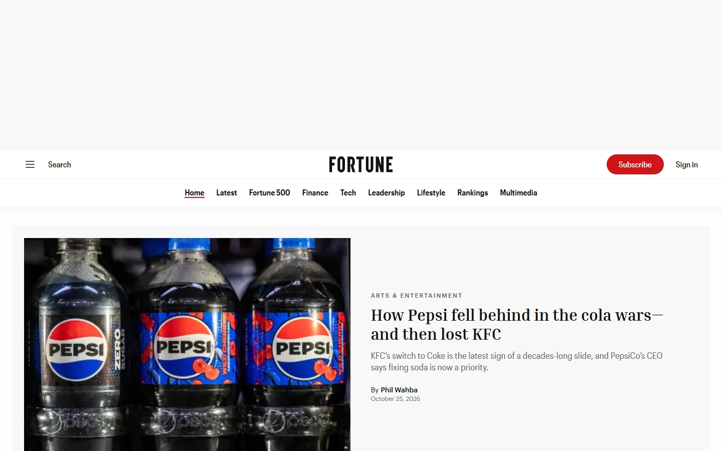 Fortune · Website screenshot
