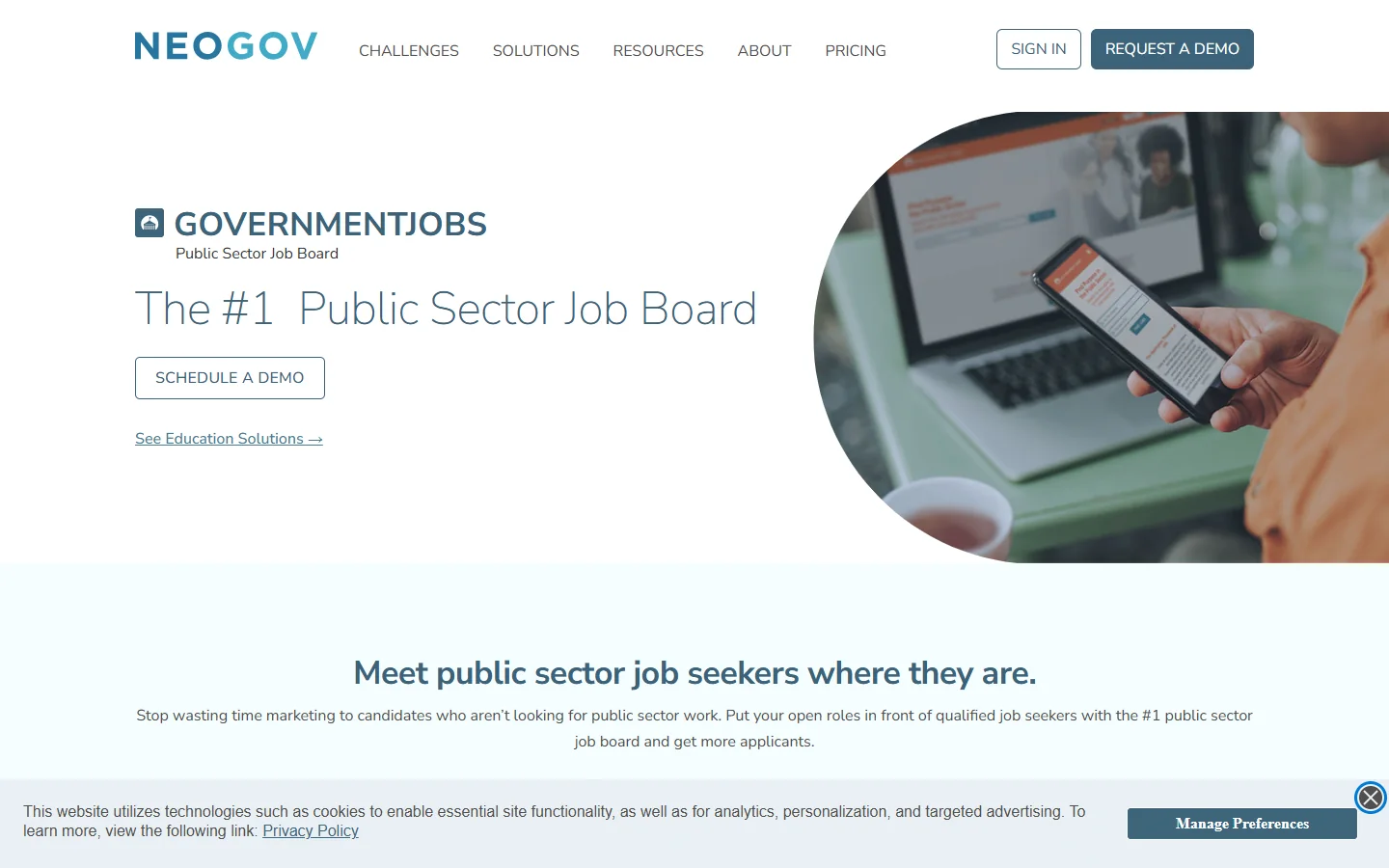 GovernmentJobs · Website screenshot