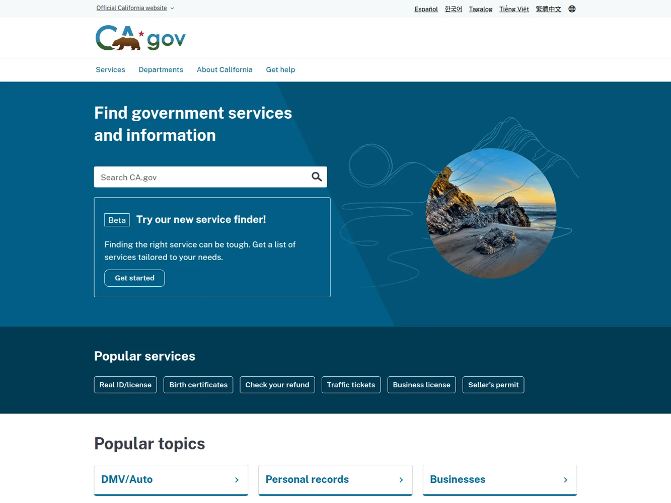 California · Website screenshot