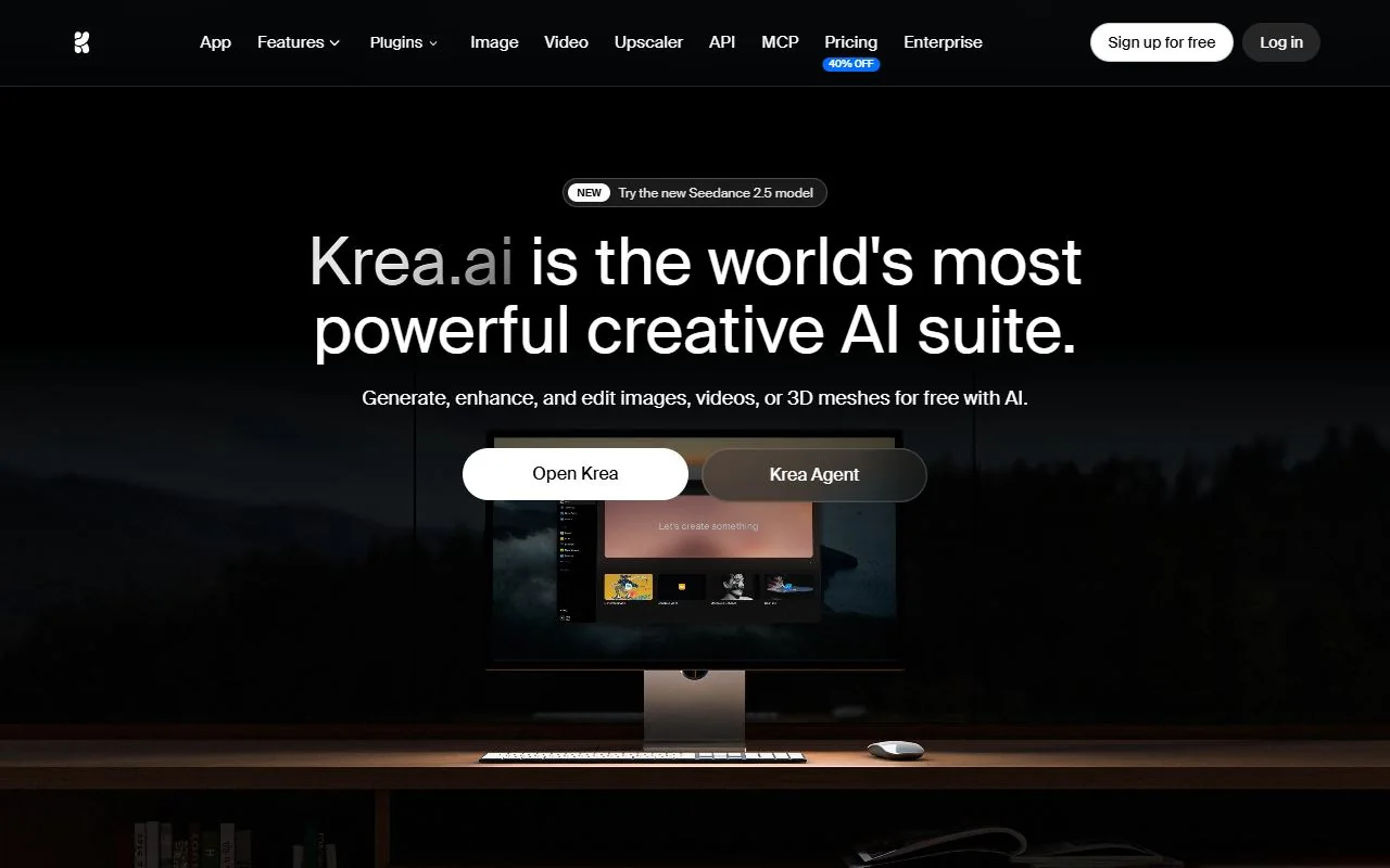 Krea · Website screenshot
