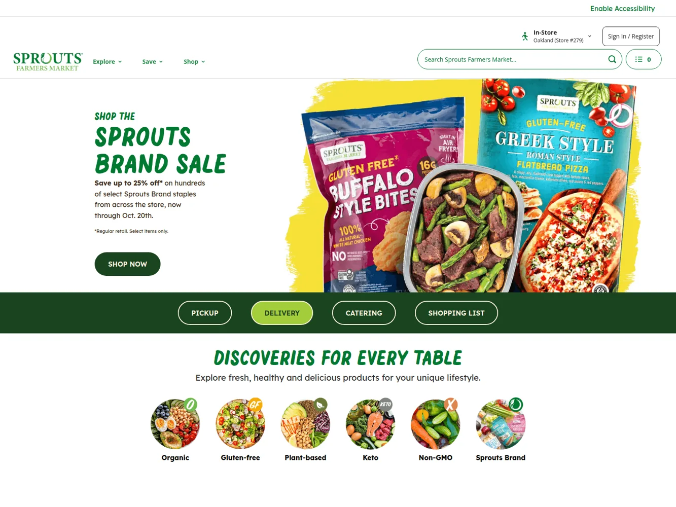 Sprouts · Website screenshot