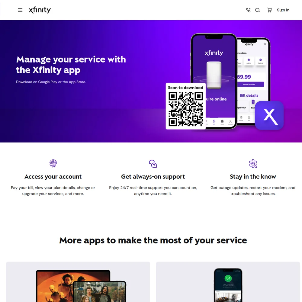 Xfinity · Website screenshot