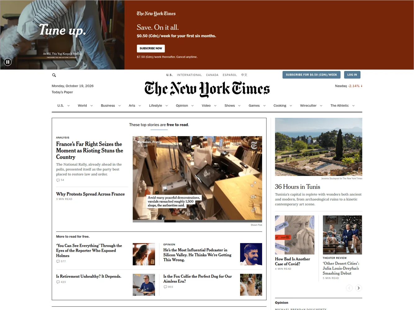The New York Times · Website screenshot