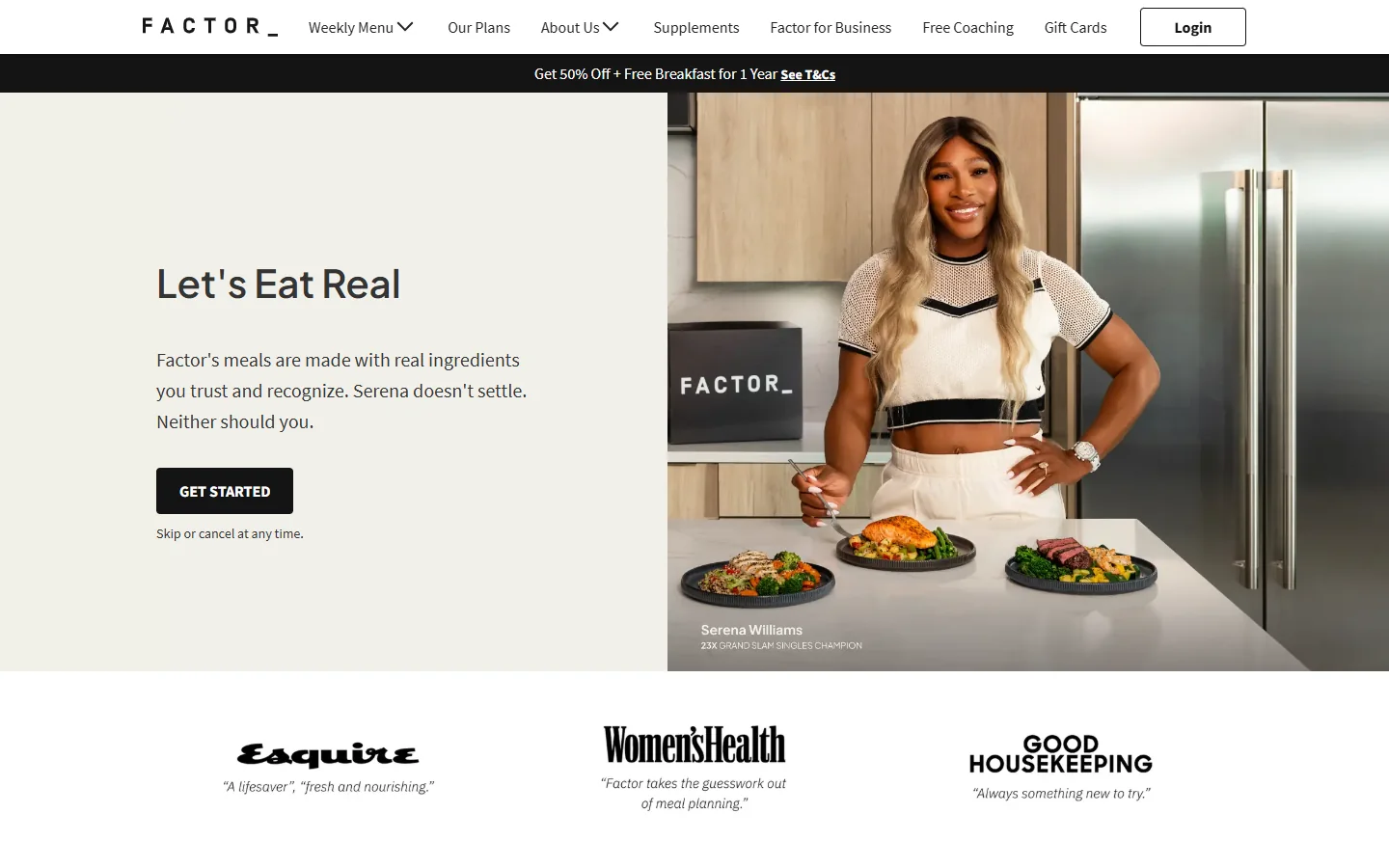 Factor · Website screenshot