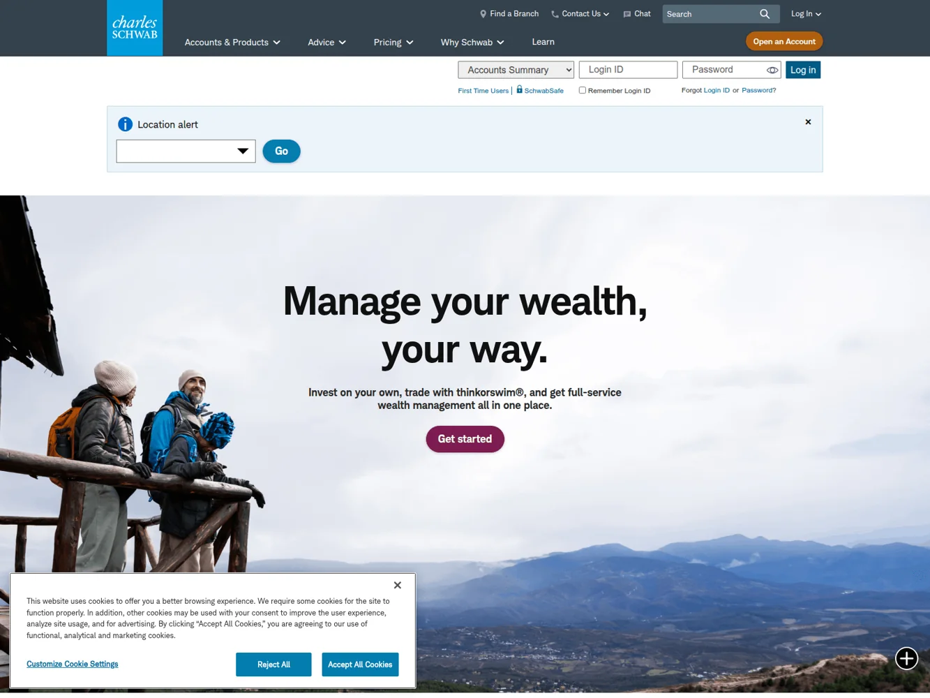 Charles Schwab · Website screenshot