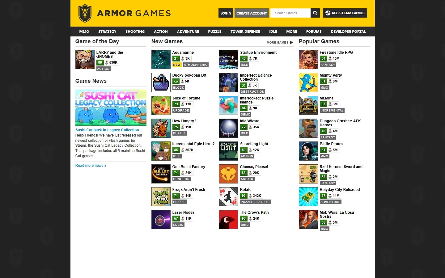 Armor Games — Official website screenshot