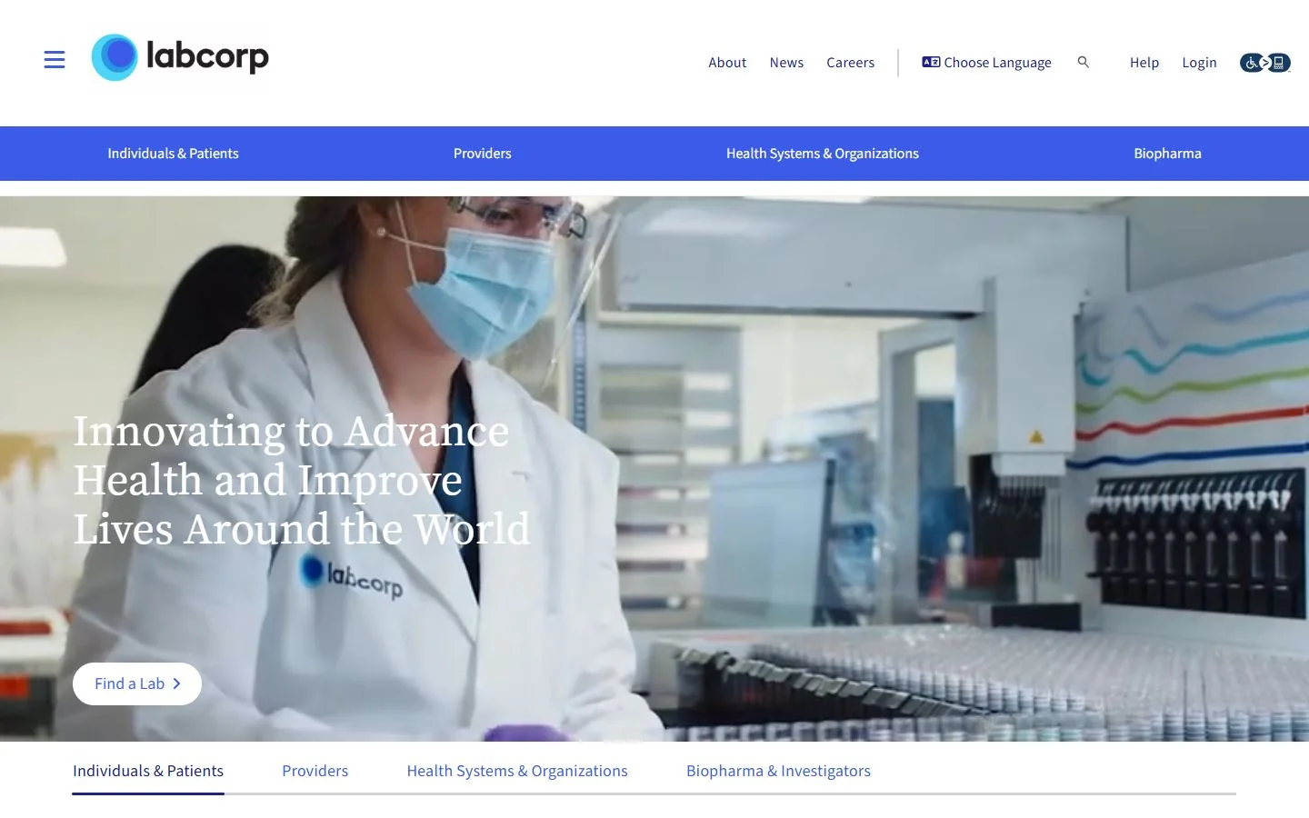 Labcorp · Website screenshot