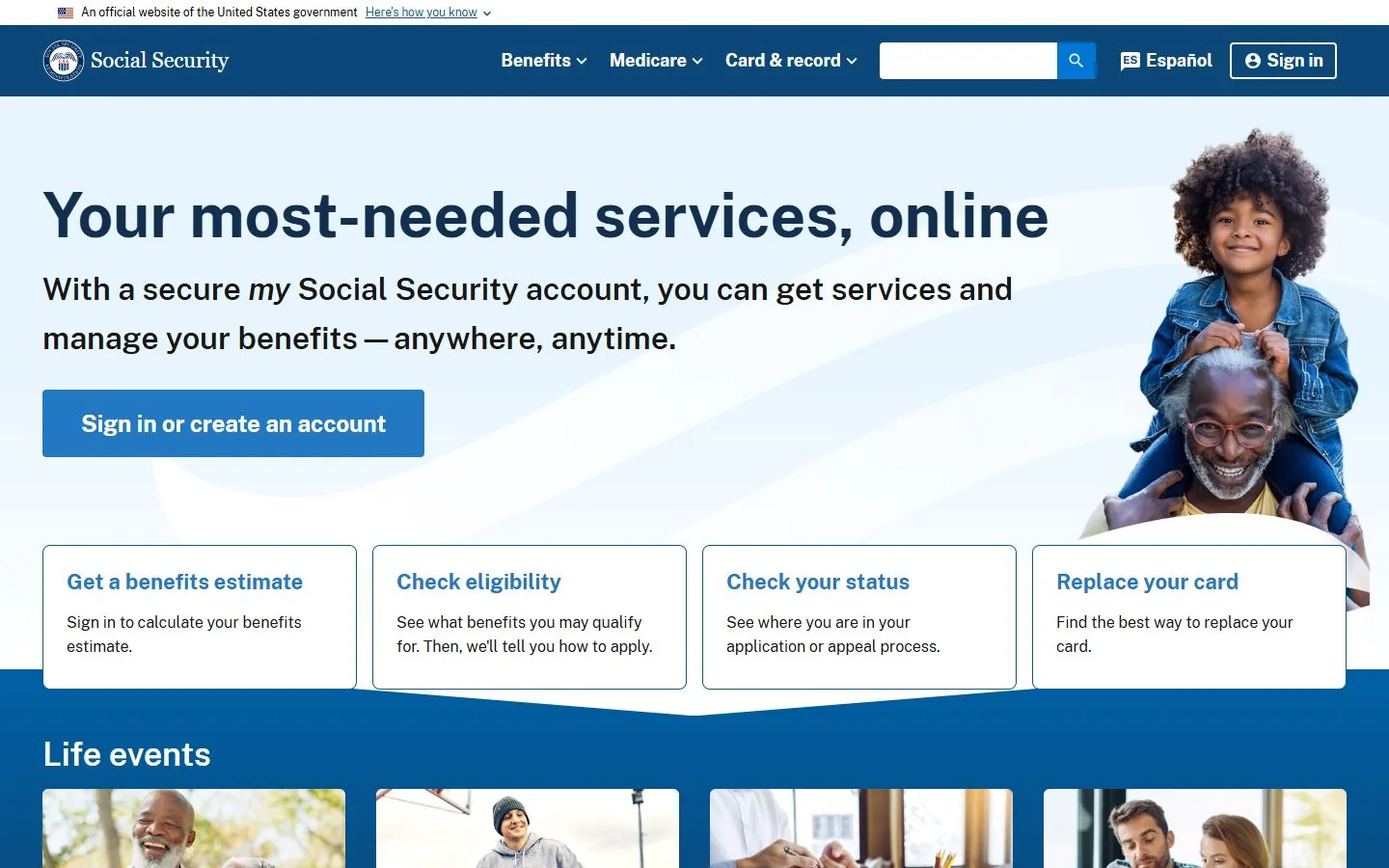 Social Security · Website screenshot