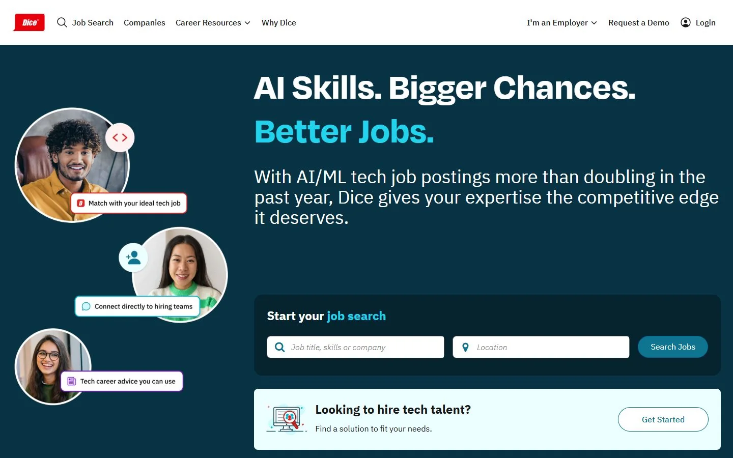 Dice · Website screenshot