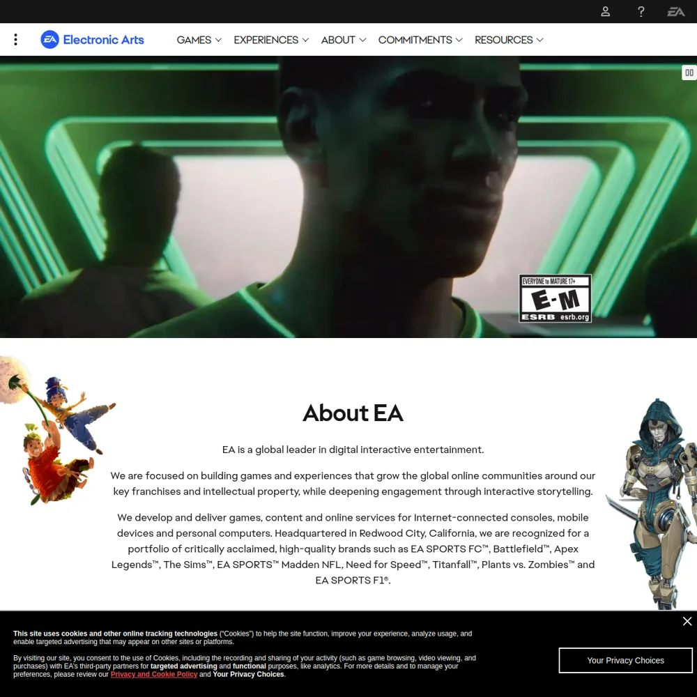 EA · Website screenshot