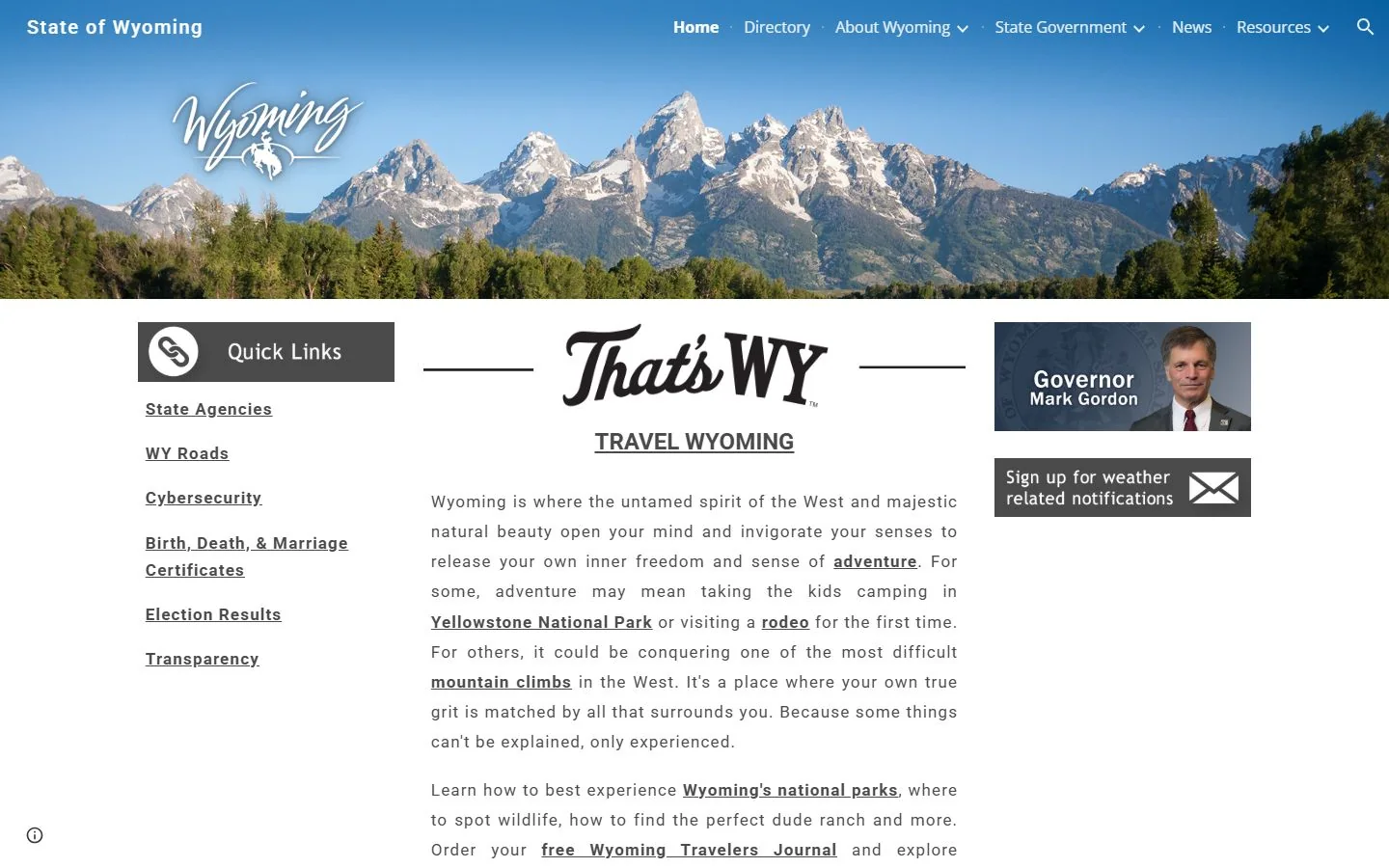 Wyoming · Website screenshot