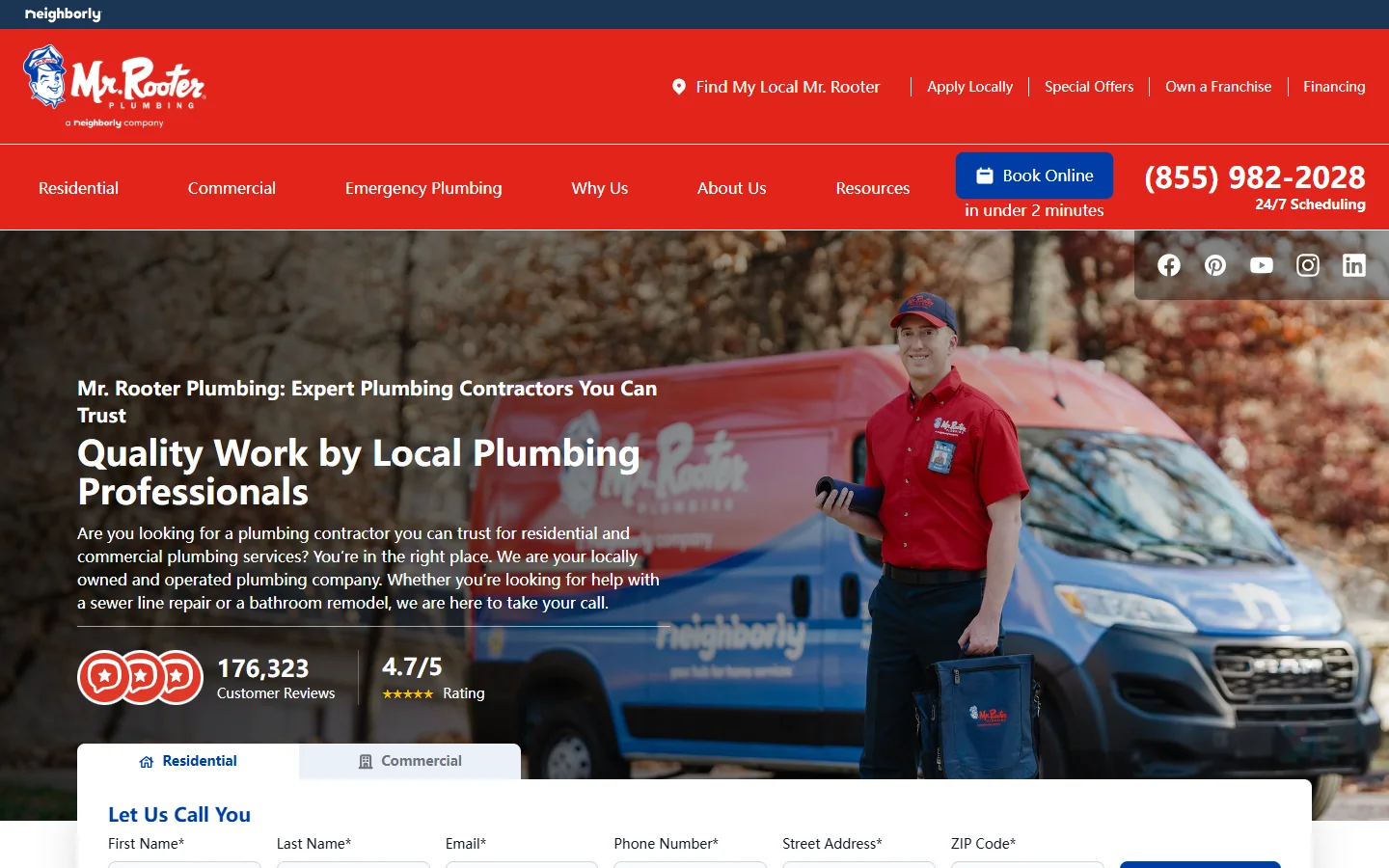 Mr. Rooter · Website screenshot