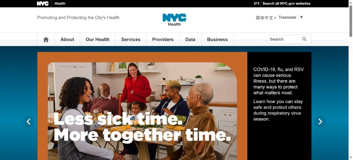 NYC Health · Website screenshot