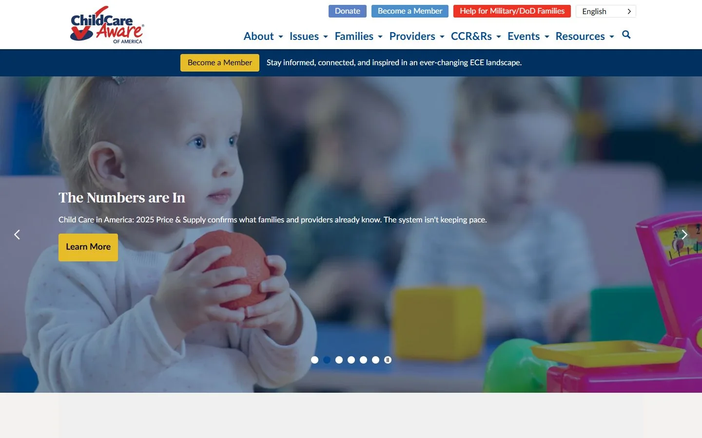 Child Care Aware of America · Website screenshot