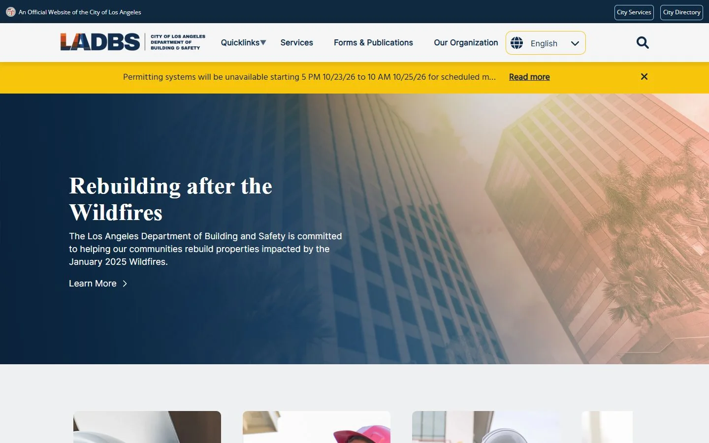 Los Angeles Department of Building and Safety · Website screenshot