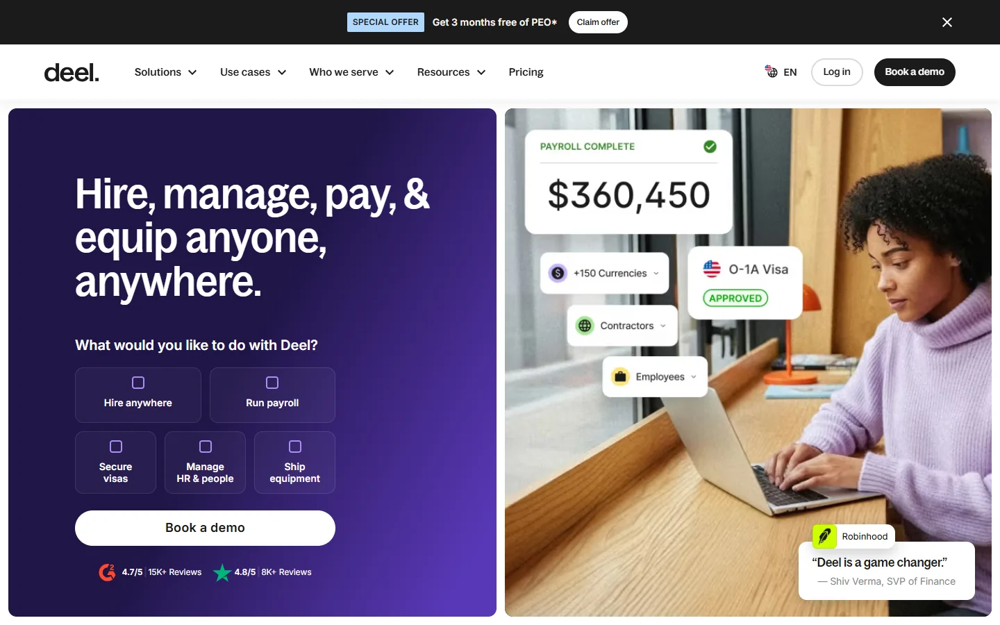 Deel · Website screenshot