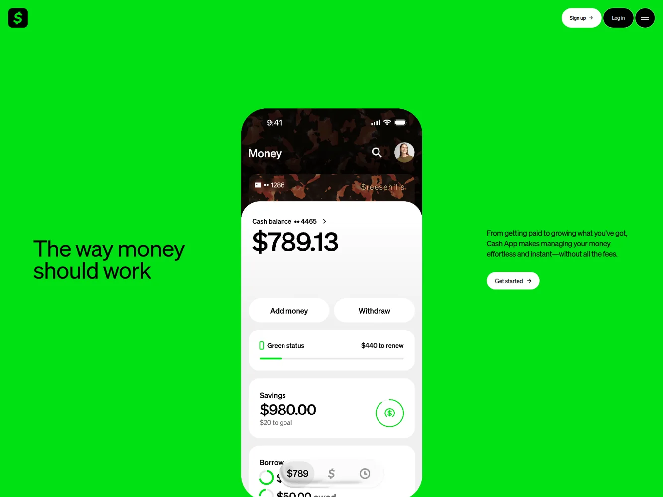 Cash App · Website screenshot