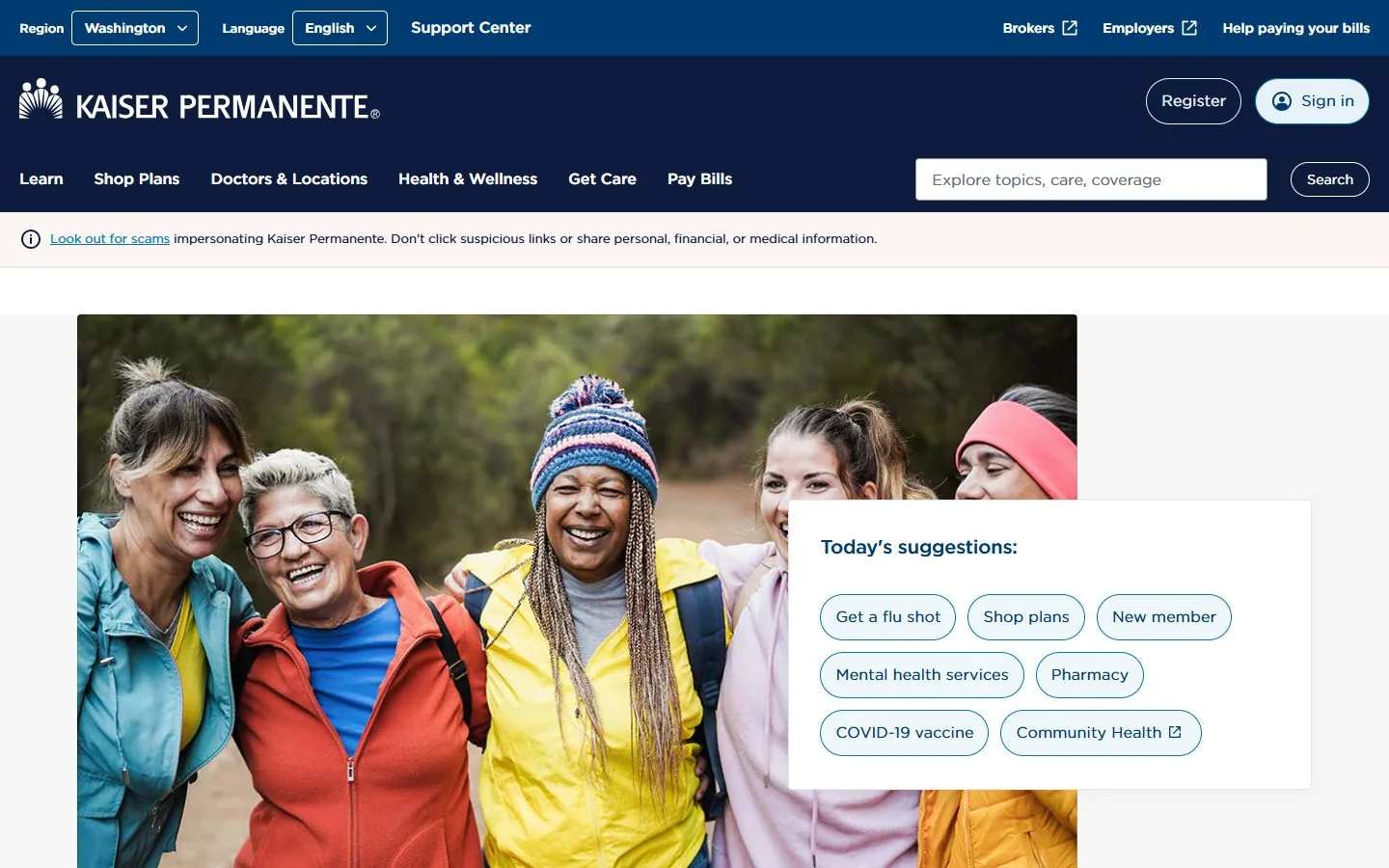 Kaiser Permanente · Website screenshot
