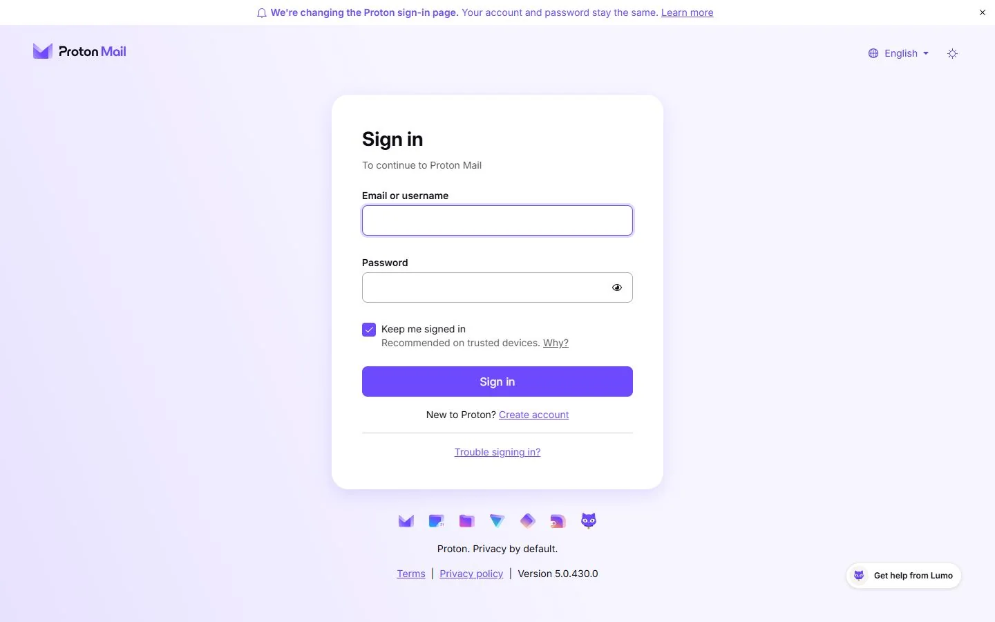 Proton Mail — Official website screenshot