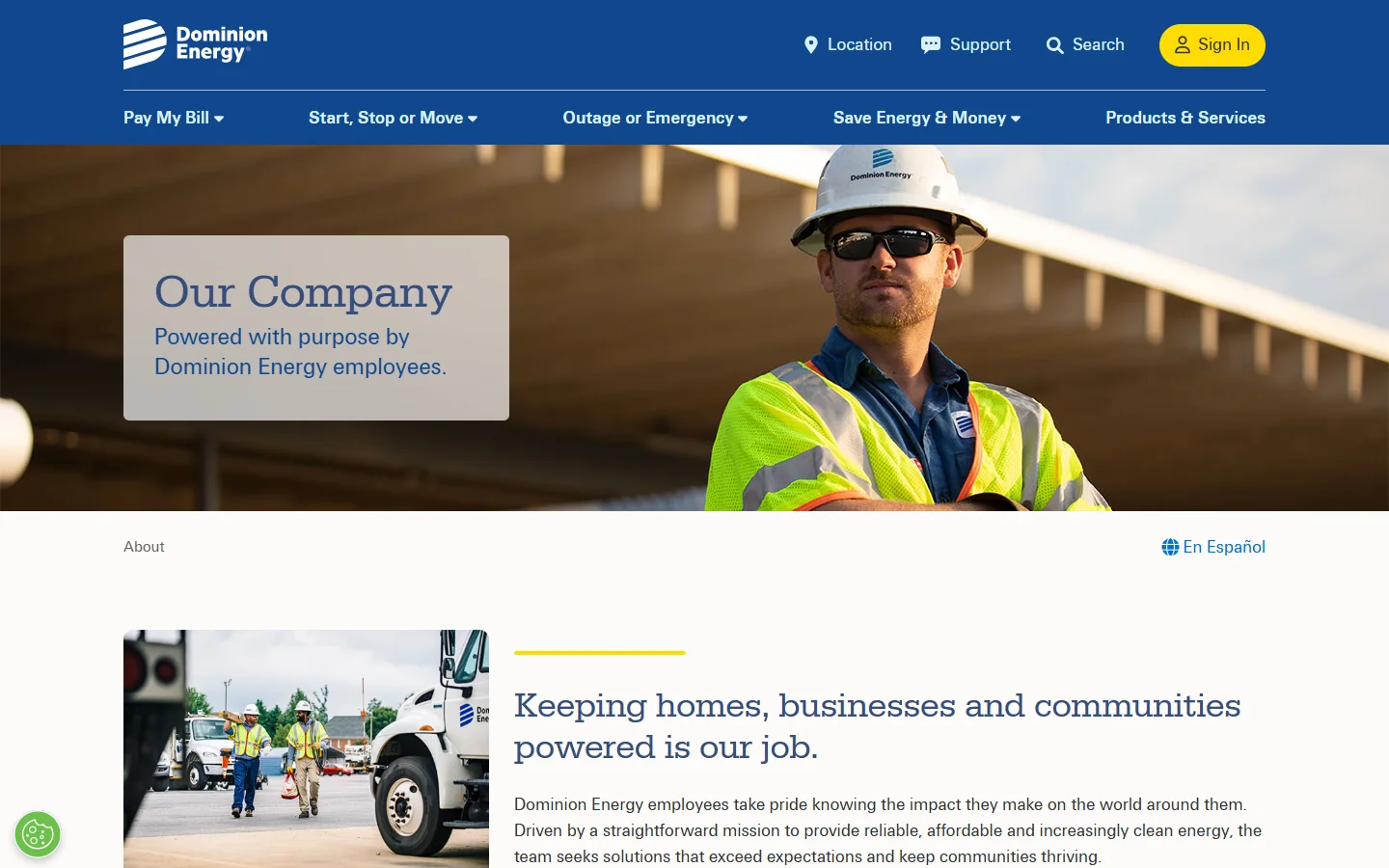 Dominion Energy · Website screenshot