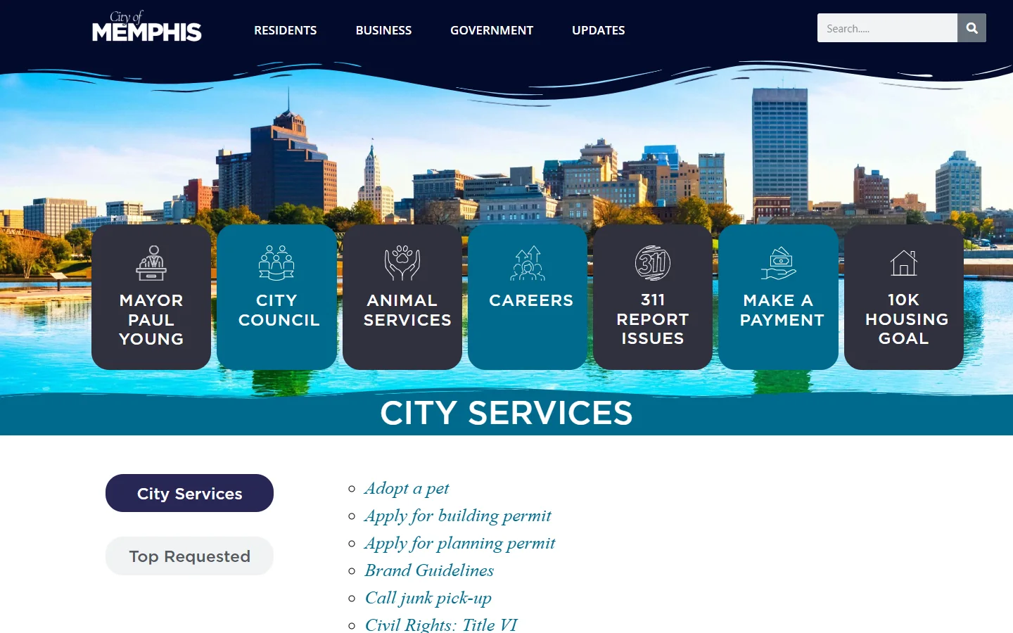 Memphis · Website screenshot
