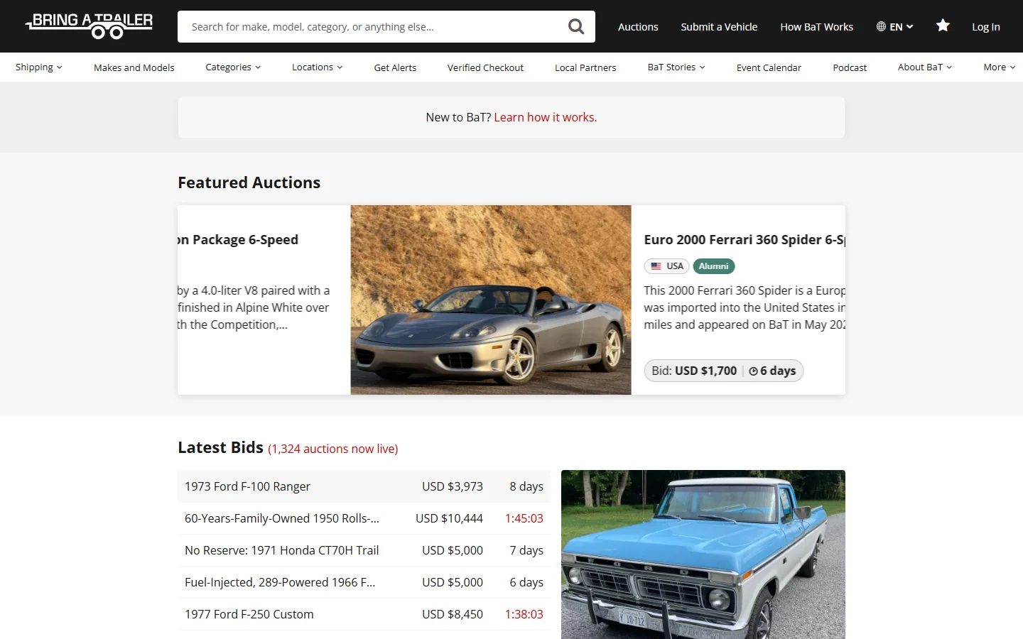Bring a Trailer · Website screenshot