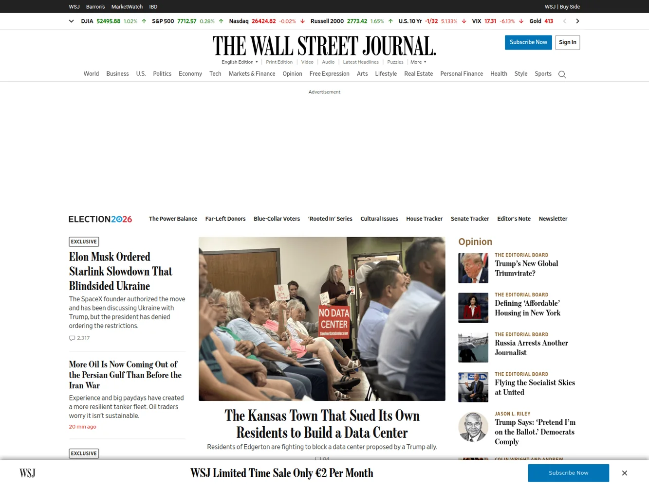 The Wall Street Journal · Website screenshot