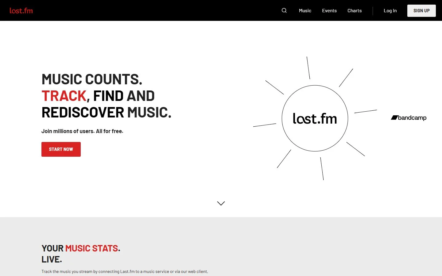 Last.fm — Official website screenshot